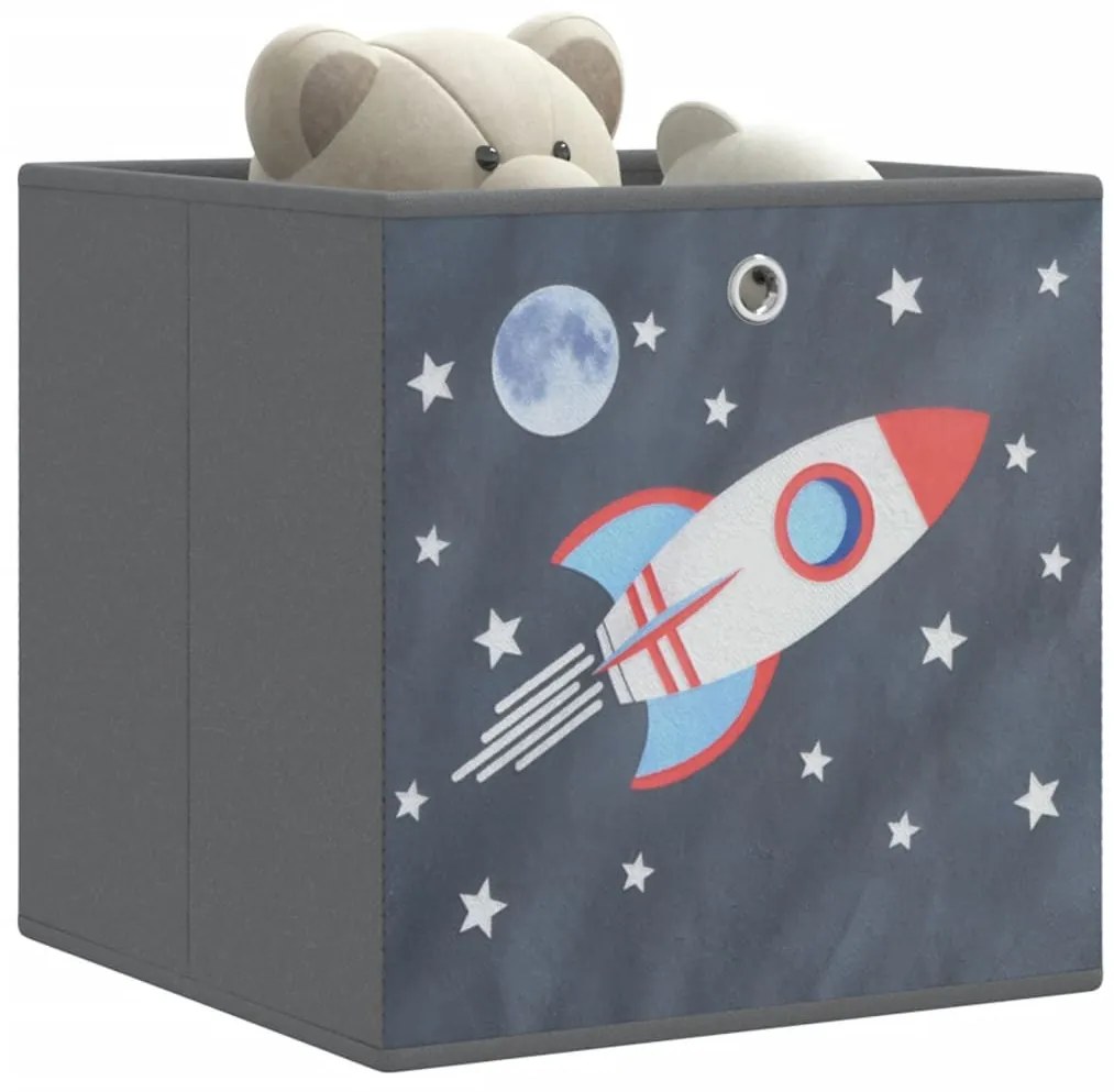 vidaXL 10 db szürke szövet összecsukható tárolódoboz 32x32x32cm