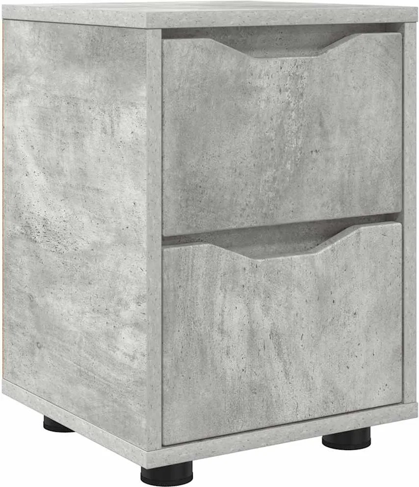 vidaXL Éjjeli asztal fiókkal Beton Szürke 30,5 x 30 x 43 cm Faanyag