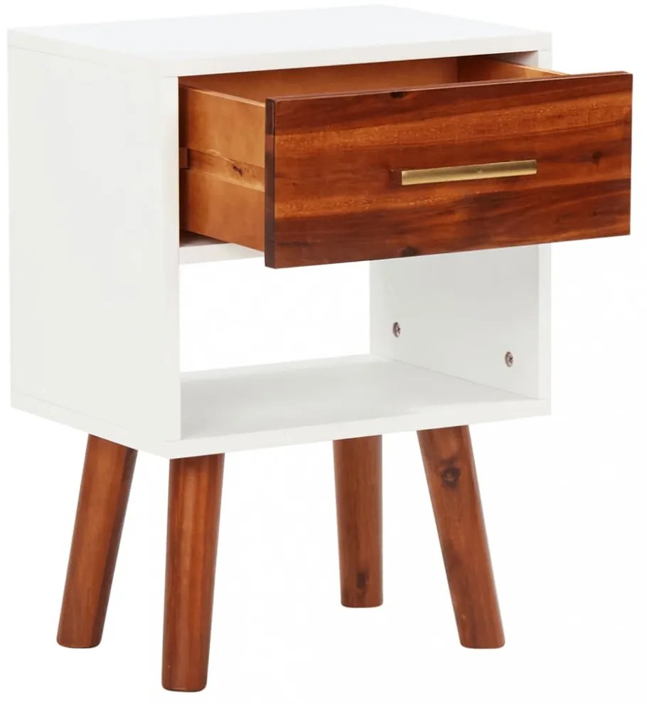 vidaXL 2 db tömör akácfa éjjeliszekrény 40 x 30 x 57 cm