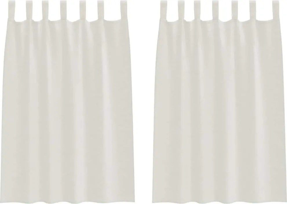 vidaXL Voile Függöny függönyökkel 2 pcs Krém 140 x 140 cm Poliészter