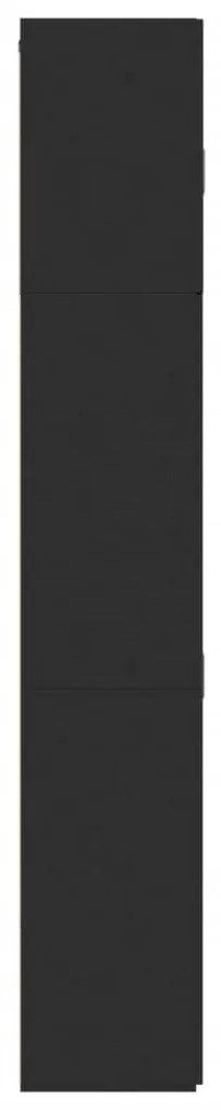 fekete szerelt fa magasszekrény 80 x 42,5 x 249 cm