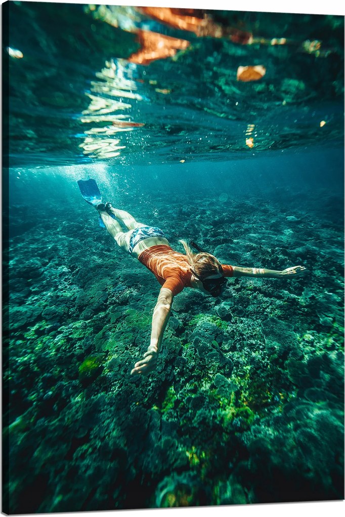 Vászonkép Emberek Búvár az óceánban 80x120 cm