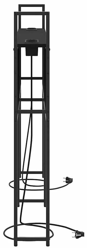 Tárolós Fejtámla Töltő Állomással Musta tammi 150 cm Faanyag