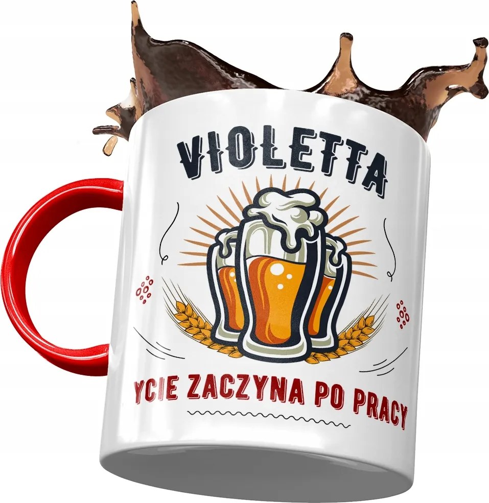 Piros Bögre Violetta Barátnő Feleség Ajándék Nyomtatott Fotóval