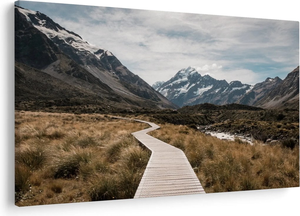 Kép - Sétány a hegységben Mt. Cook (90x60 cm)
