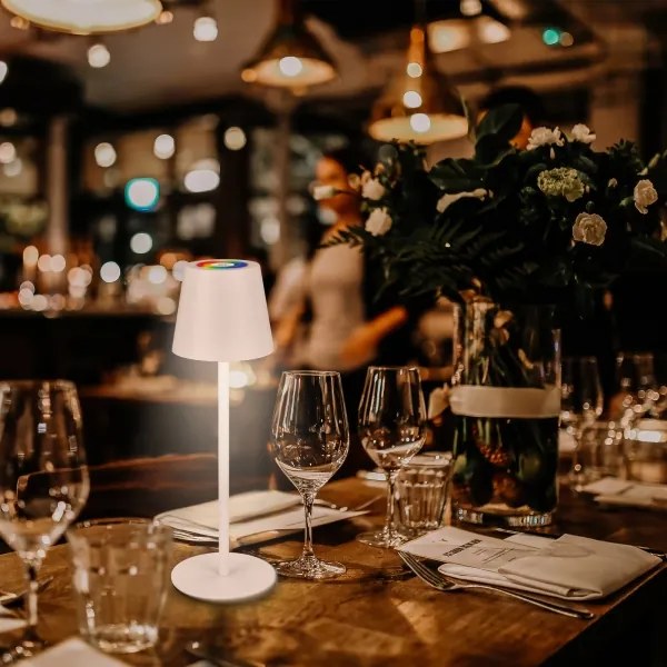 Briloner 7517016 - LED RGB dimmelhető asztali lámpa CILANO 3W/5V IP44 2000 mAh fehér