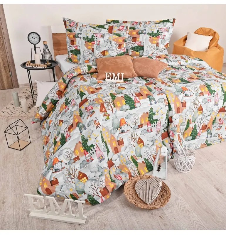 EMI Carol karácsonyi pamut ágyneműhuzat, A standard egyszemélyes ágy szett tartalma: 1x 140x200 + 1x 70x90