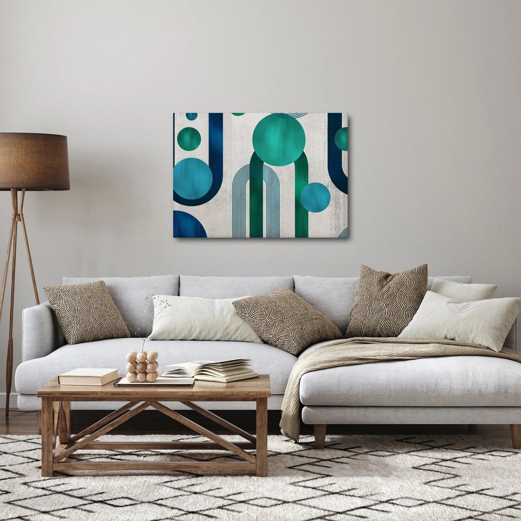 Kép - Vonalak és kör alakzatok (70x50 cm)