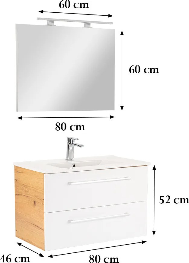 Vario Clam 80 Fürdőszoba komplett szekrény