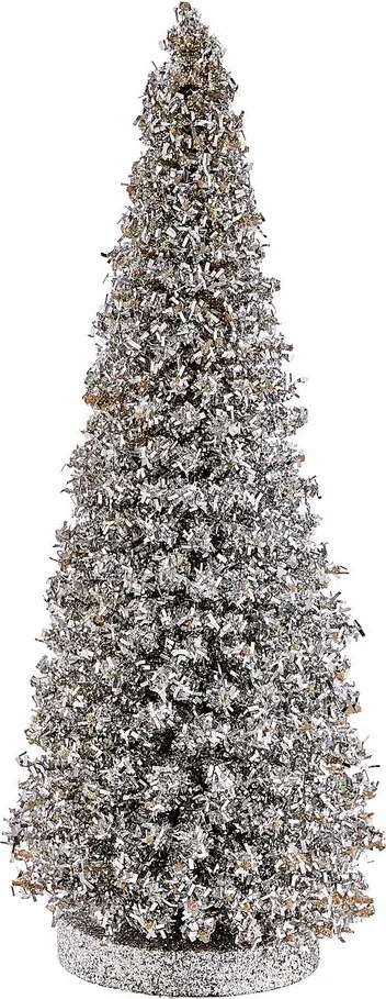 X-MAS csillámló fenyő 28 cm ,ezüst