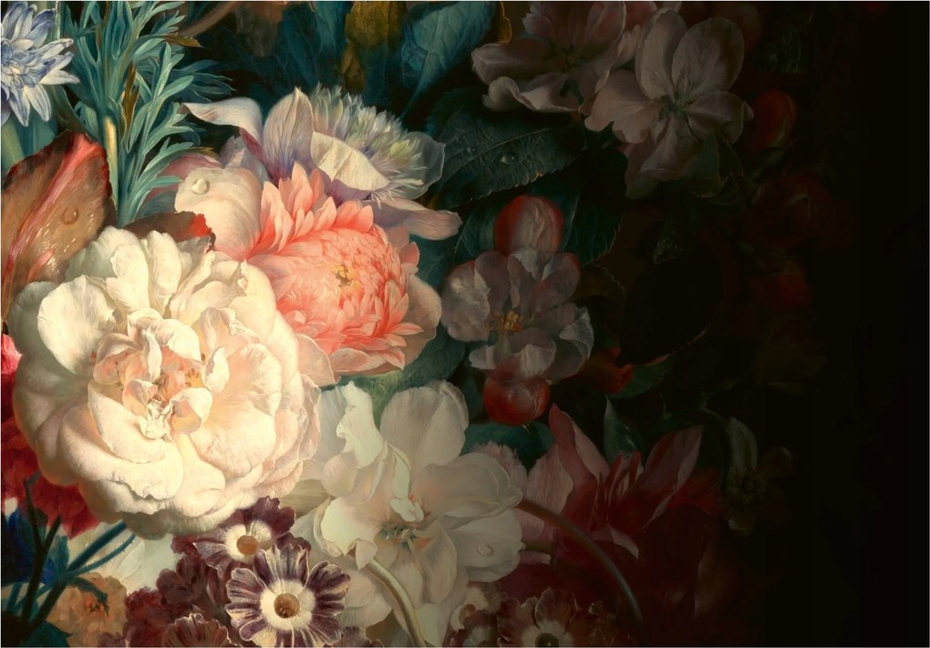 Fotótapéta Bazsarózsa és kamélia luxus csokor klasszikus 416x254 +ragasztó