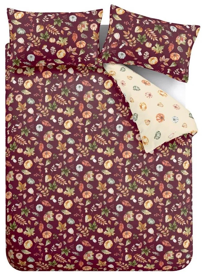 Lila kétszemélyes-hosszabbított ágyneműhuzat 230x220 cm Autumn Pumpkins – Catherine Lansfield
