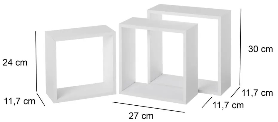 Fehér polc készlet 3 db-os – Casa Selección