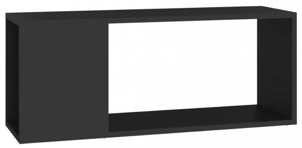 fekete szerelt fa TV-szekrény 80 x 24 x 32 cm