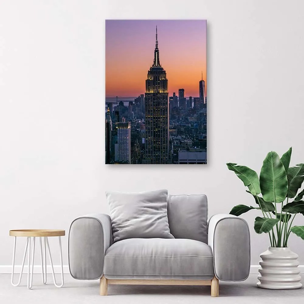 Gario Vászonkép Empire State Building naplementében Méret: 60 x 90 cm