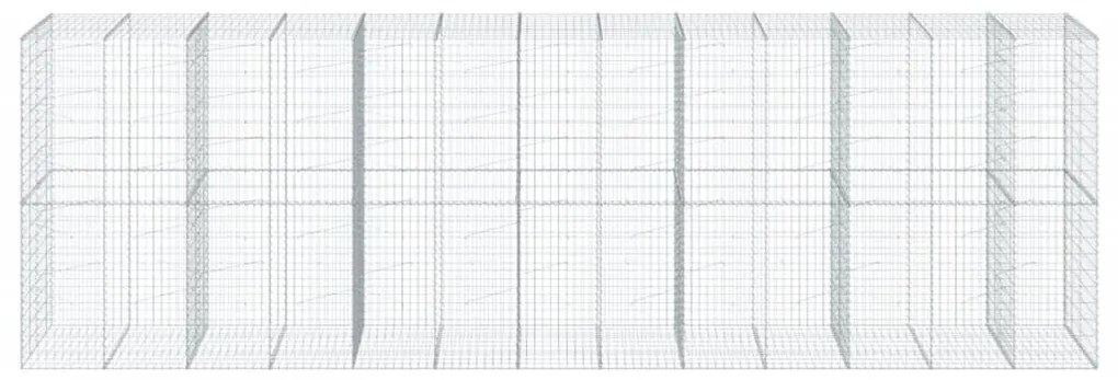 horganyzott vas gabion kosár fedéllel 650 x 100 x 200 cm
