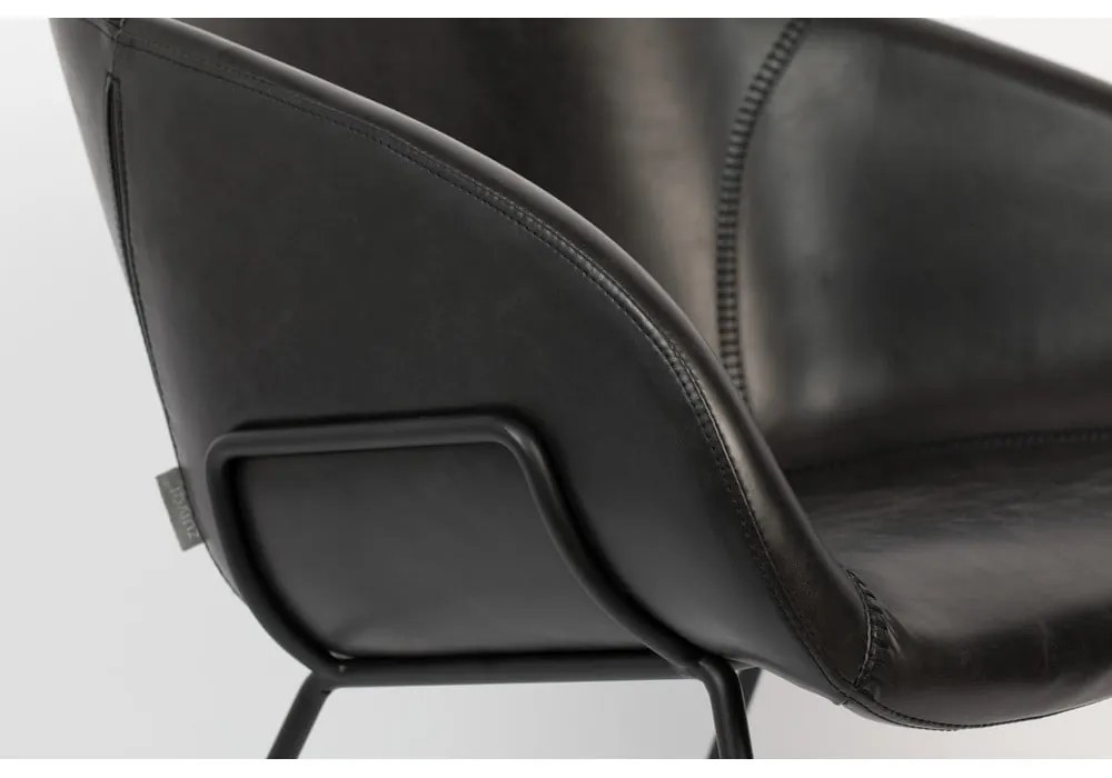 Feston fekete műbőr fotel - Zuiver