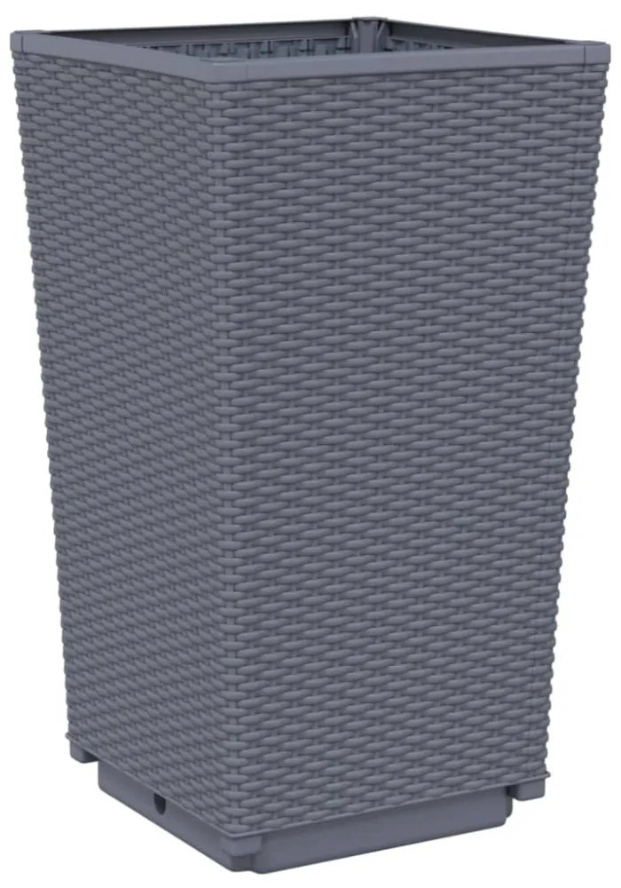 2 db szürke polipropilén kerti ültetőláda 32,5 x 32,5 x 57 cm
