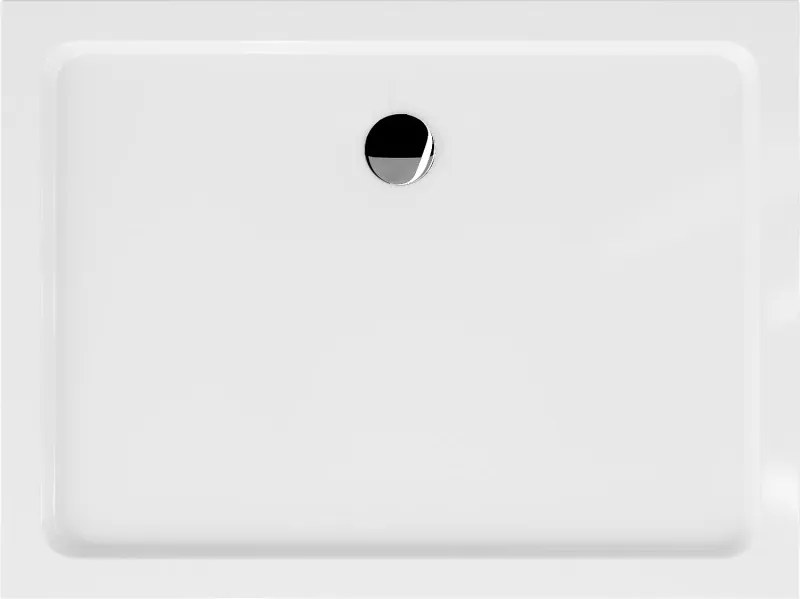 Mexen Flat téglalap alakú slim zuhanytálca 110 x 80 cm, fehér, króm szifon - 40108011