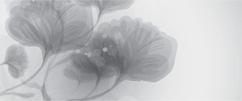 Szürke árnyalatú virágok képe (120x50 cm)
