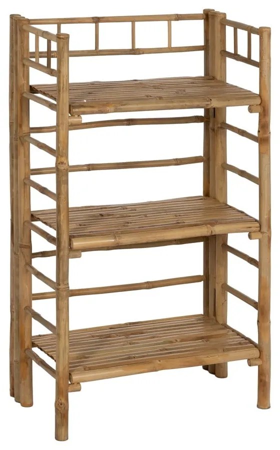 Natúr színű bambusz polcos állvány 61x104x34 cm Manali – Ixia