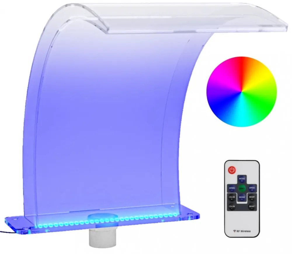 akril medenceszökőkút RGB LED-ekkel 50 cm
