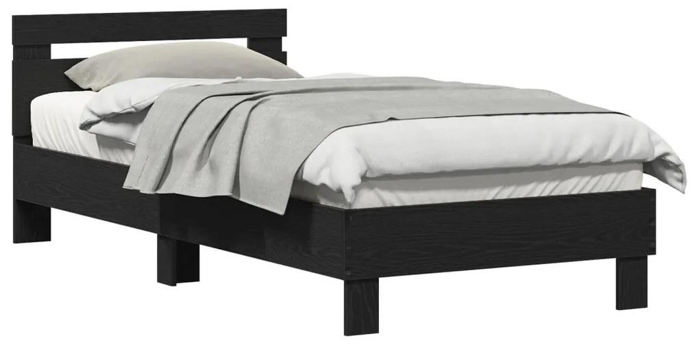 Fekete tölgyfa ágykeret Fekete tölgy Szerelt fa 90 x 200 cm