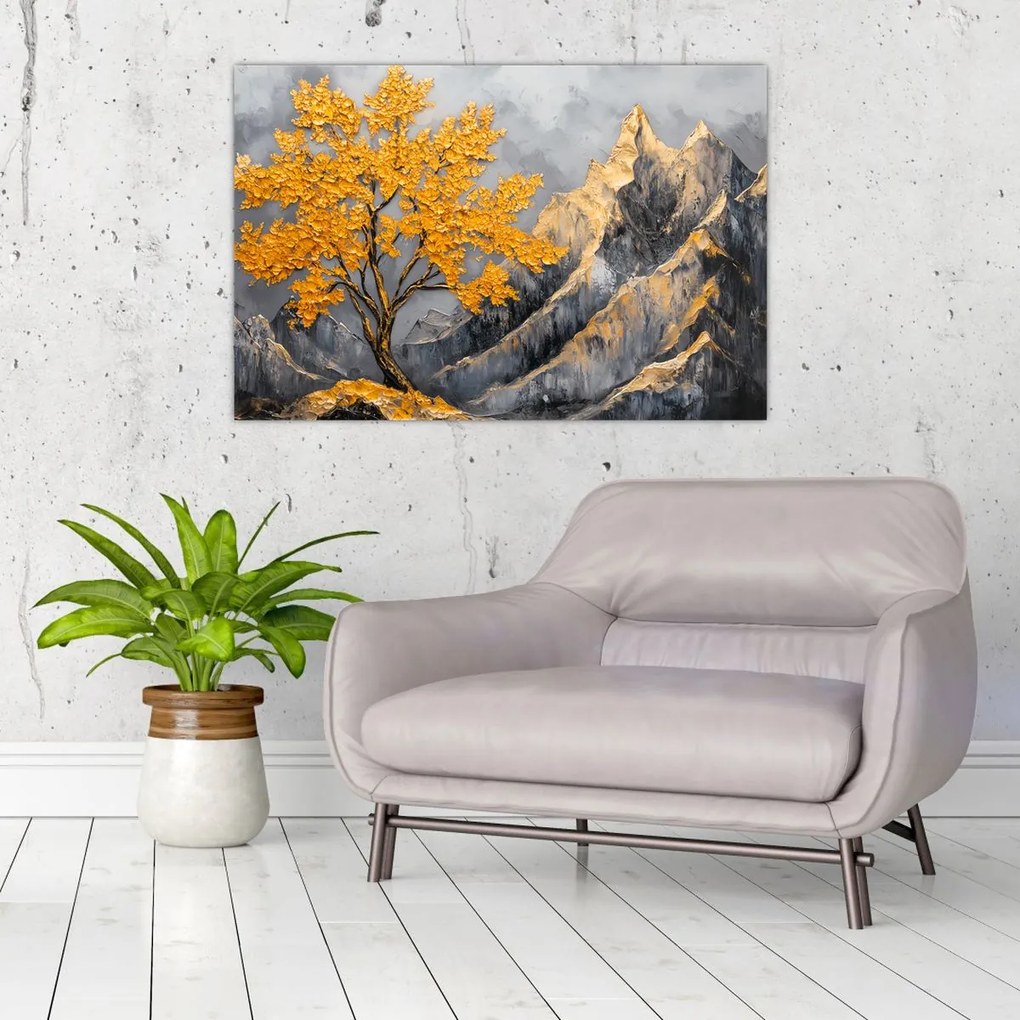 Kép – Arany fa a hegyekben (90x60 cm)