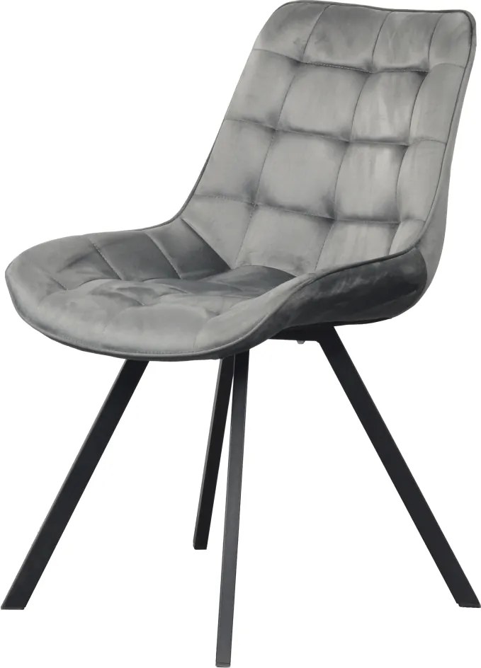 Étkezőszék, sötétszürke Velvet szövet/fekete, SAMIRA
