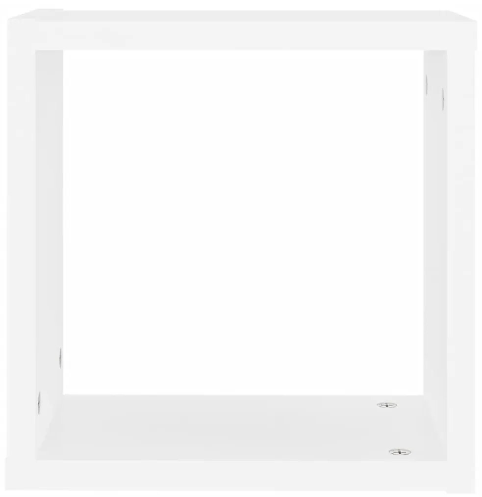 2 db fehér fali kockapolc 30 x 15 x 30 cm