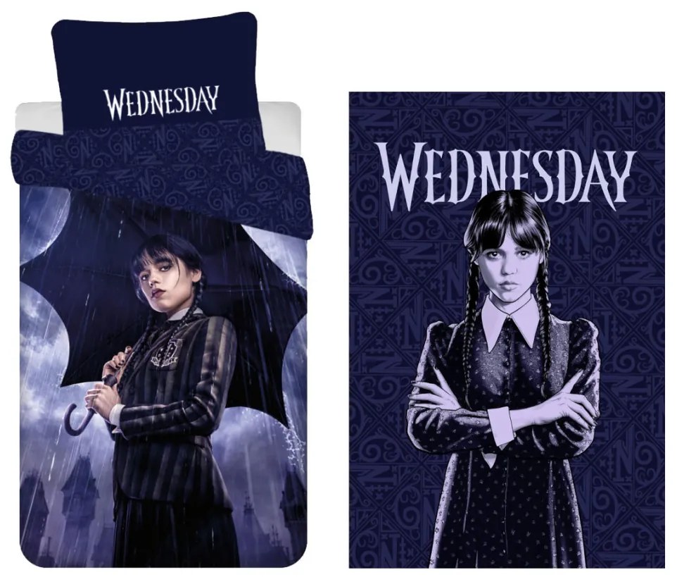 Wednesday Rain felnőtt ágyneműhuzat és polár takaró szett