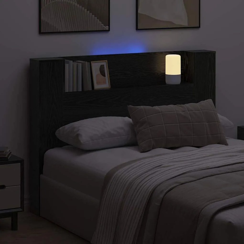 Fejtámla polcokkal Fekete tölgy 140 x 17 x 104,5 cm Faanyag