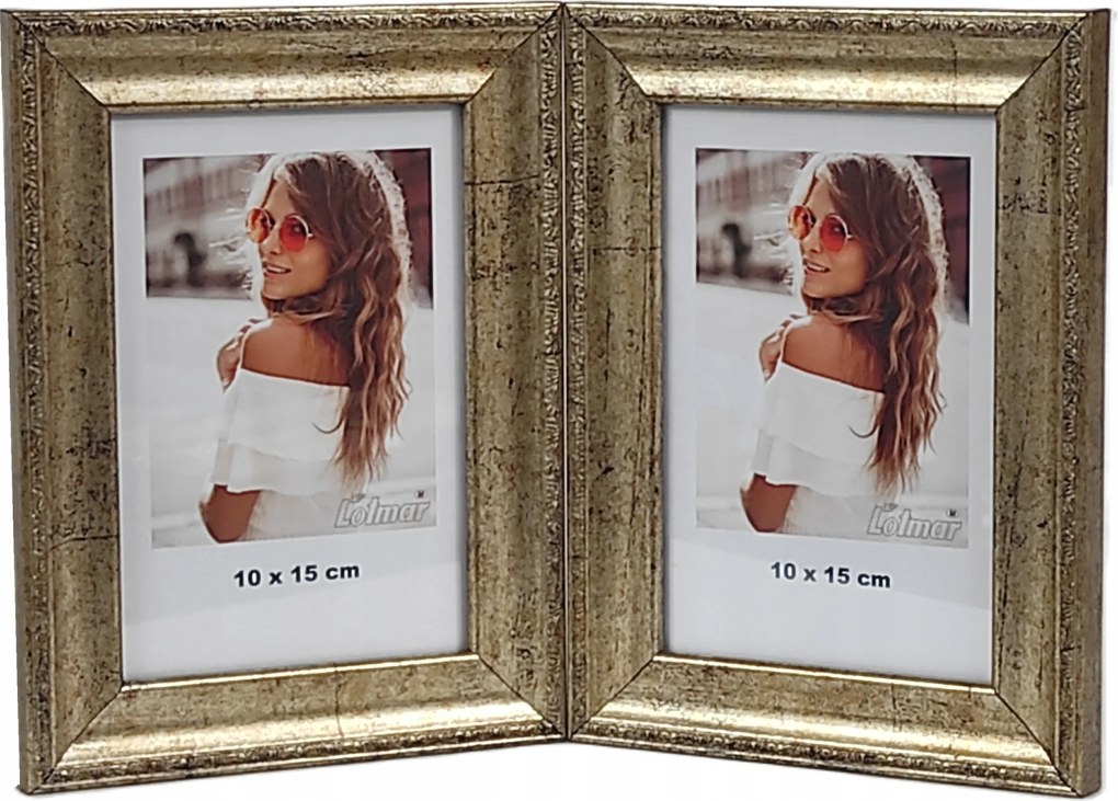 Veneto multikeretes fotógaléria 10x15 cm Dupla függőleges/függőleges Arany