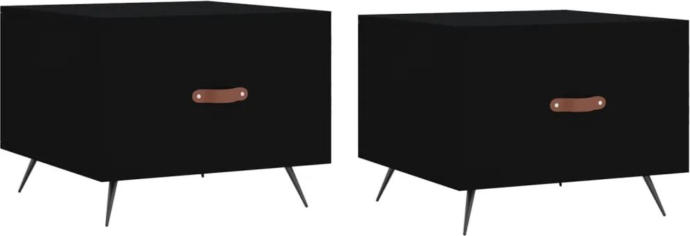 vidaXL 2 db fekete szerelt fa dohányzóasztal 50 x 50 x 40 cm