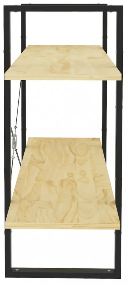 kétszintes tömör fenyőfa könyvszekrény 100 x 30 x 70 cm