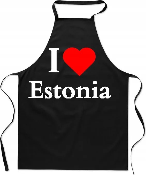 Konyhai kötény nyomtatás I Love Észtország Szeretem Észtország Ajándék
