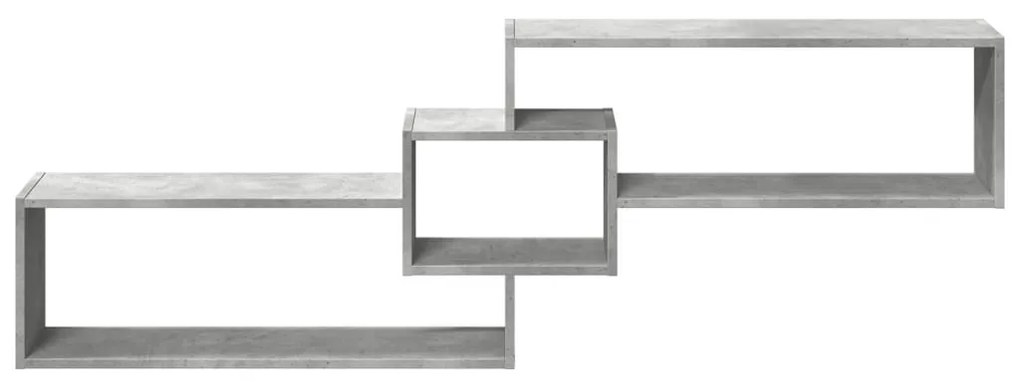 betonszürke szerelt fa faliszekrény 158 x 18 x 53 cm