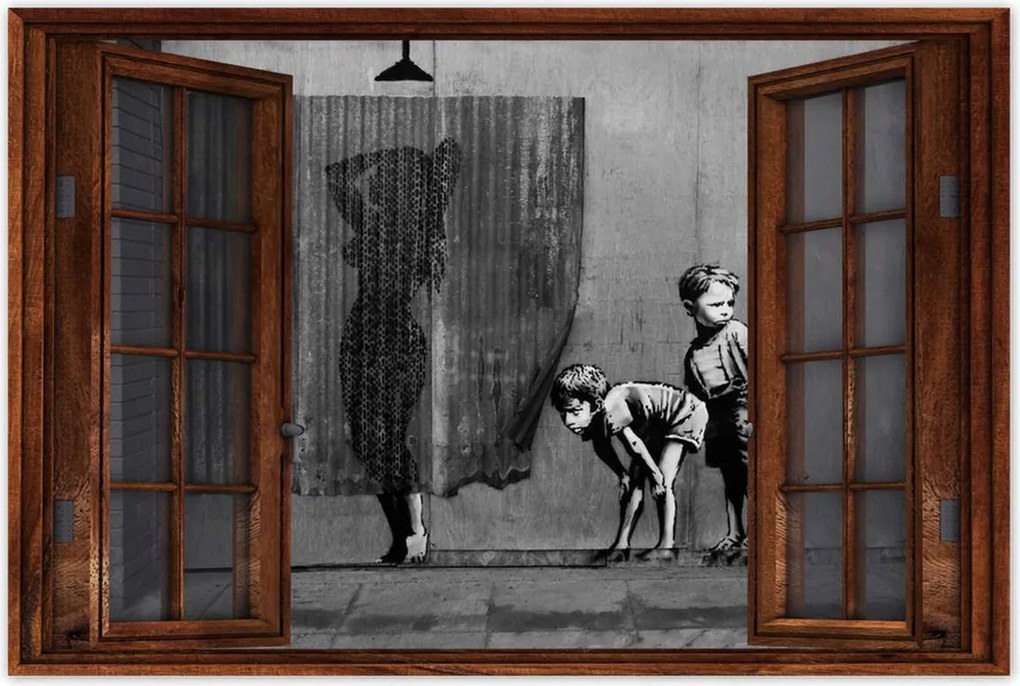 Poszterek 60x40 Banksy Csaj Zuhany