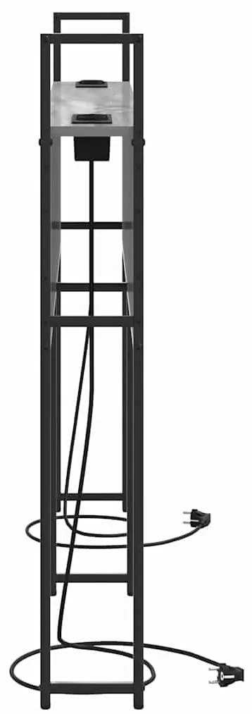 Tárolós Fejtámla Töltő Állomással Szürke sonoma 150 cm Faanyag