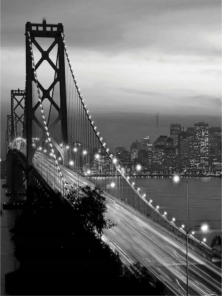 Fotótapéta flizelina San Francisco éjszaka Most Bay Bridge cz-b 184x254 +ragasztó