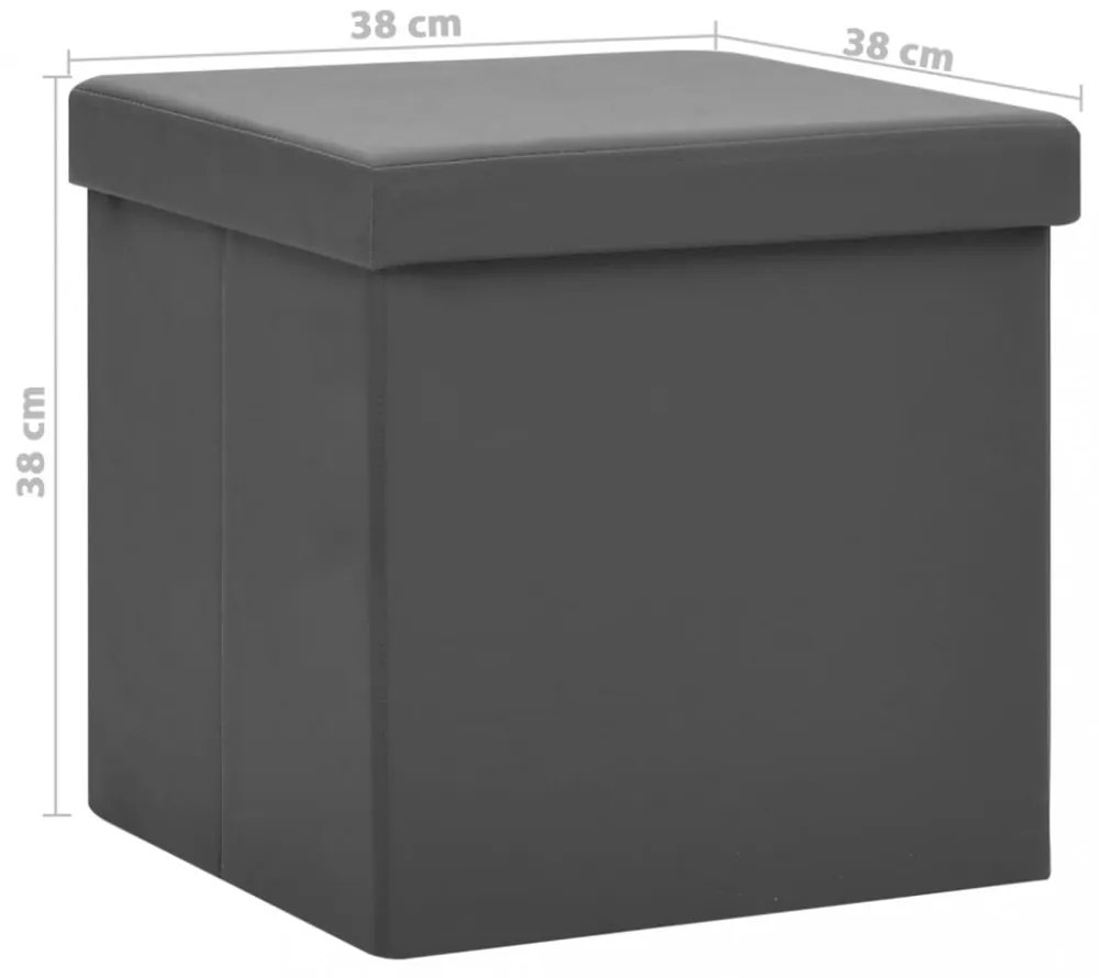 2 db szürke összecsukható PVC tárolóülőke