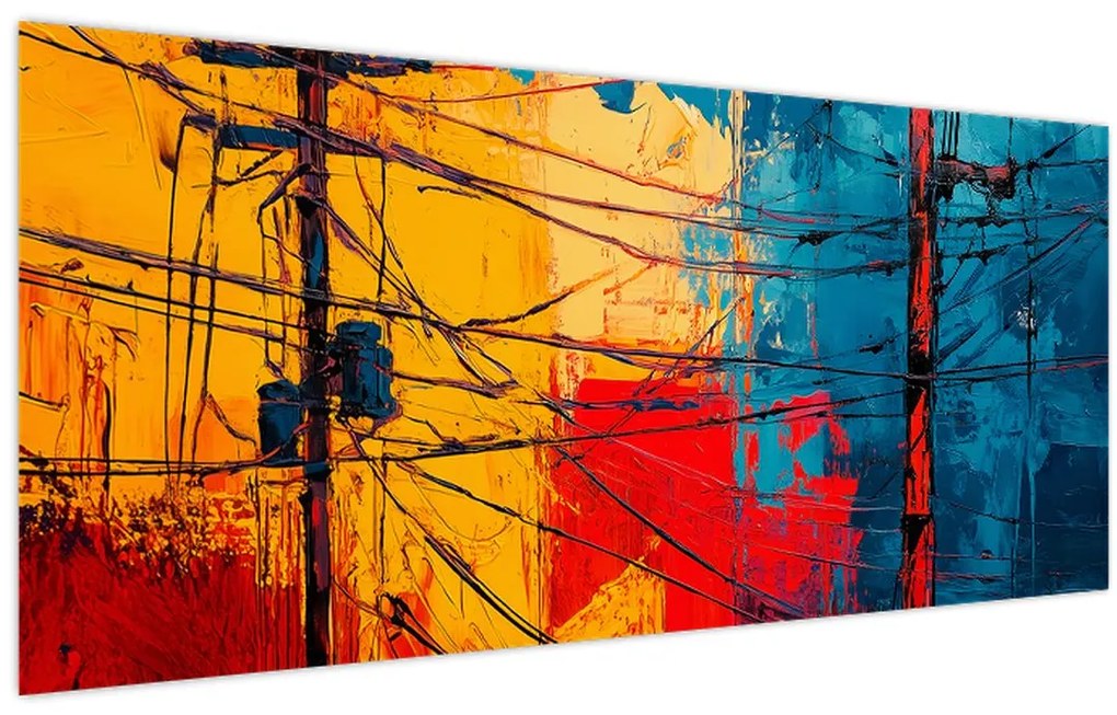 Kép - Absztrakt elektromos vezetékek (120x50 cm)