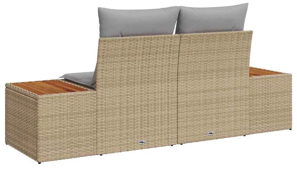 Kerti kanapé Bézs 184 x 62 x 85cm polirattan