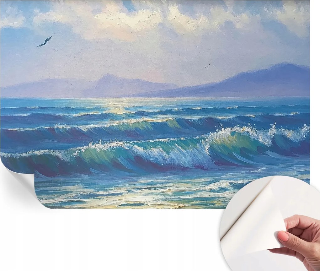 Dekoratív öntapadós fotótapéta Hálószobába Tengeri hullámok 104x70 cm