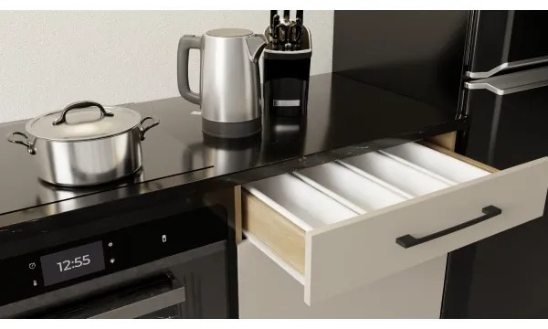 EVE konyhabútor, 200 cm, taupe színű