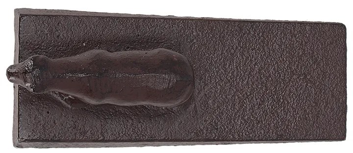 Öntöttvas ajtókitámasztó ék, bocis, 13 x 6 cm