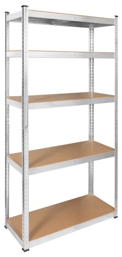 Polcos fém állvány 2 az 1-ben 5 polc garázshoz 180x90x40cm polconkénti teherbírással 750kg