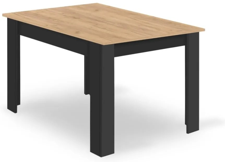 Étkezőgarnitúra 1 + 4, MADO asztal 120x80 cm fekete/dub artisan + fekete bársonyszék LAVA fekete lábakkal