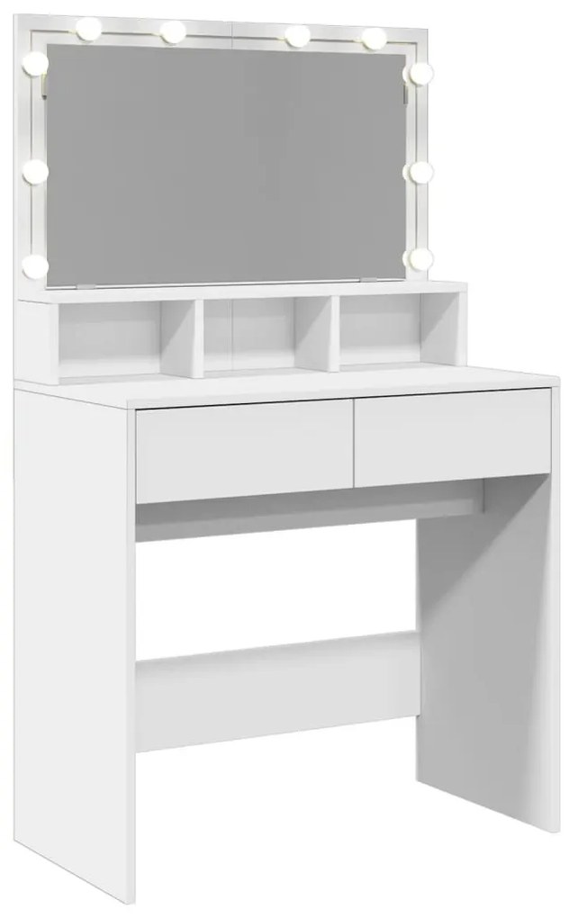 fehér fésülködőasztal LED-del 80 x 41 x 134,5 cm