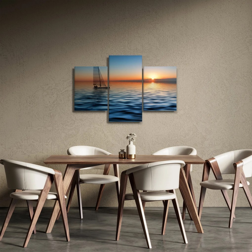 Kép - Vitorlás hajók a tengeren (90x60 cm)